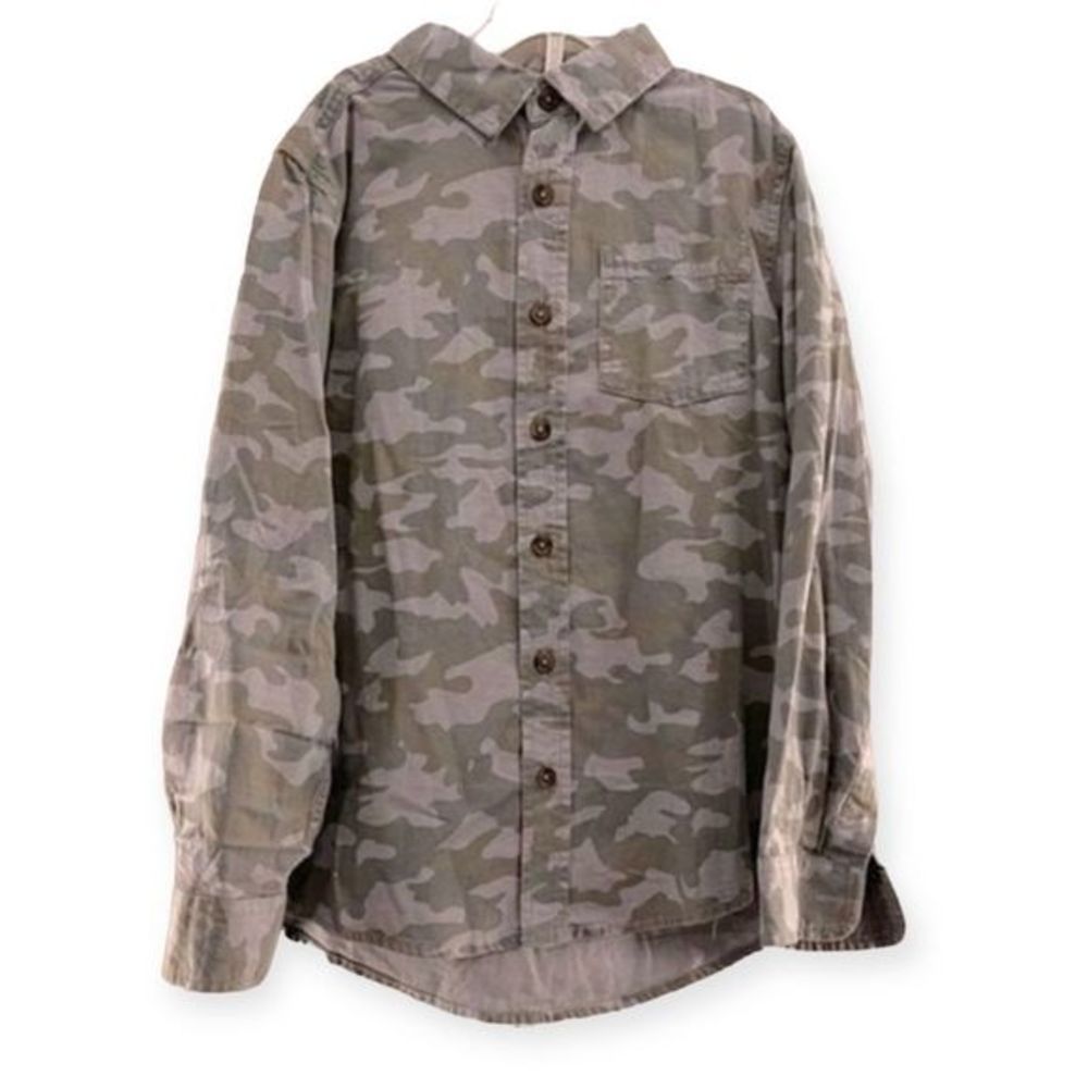 Cat&Jack Boys Camouflage Button Down Shirt Size M8-10